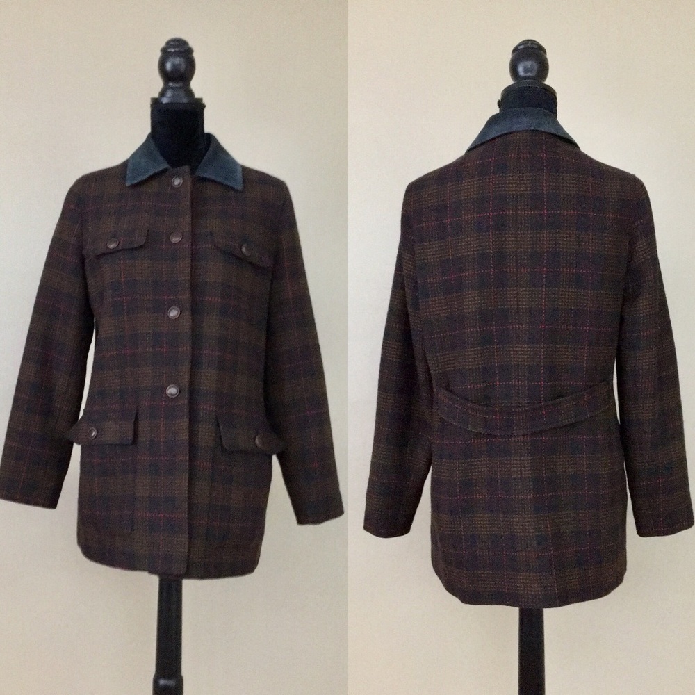 Vintage Harve Bernard Plaid Wool Field Jacket